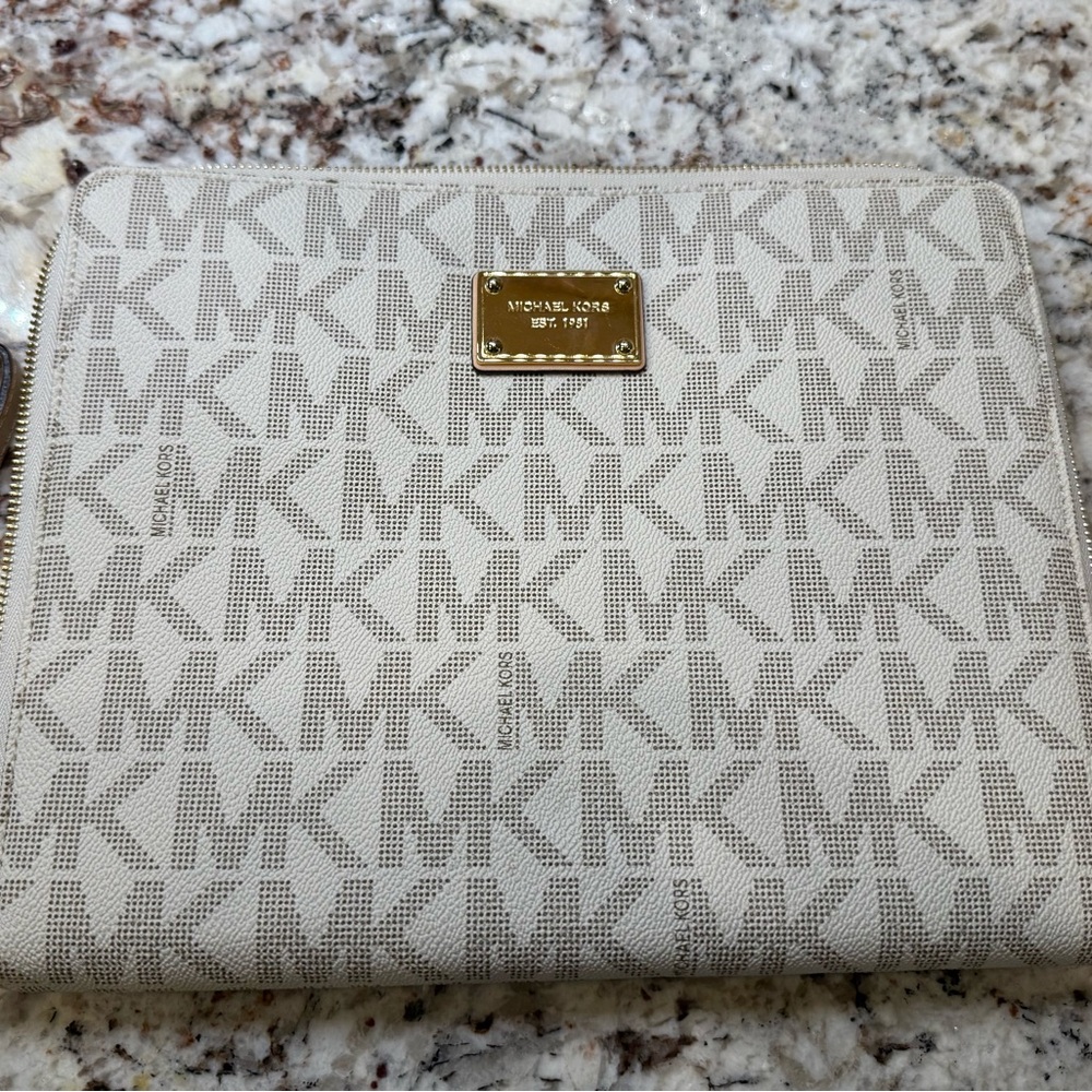 Michael Kors Cream Monogram Pouch
